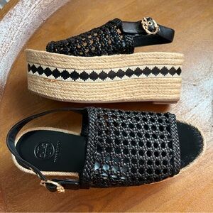 Tory Burch Dandy Woven Espadrille Sandals
